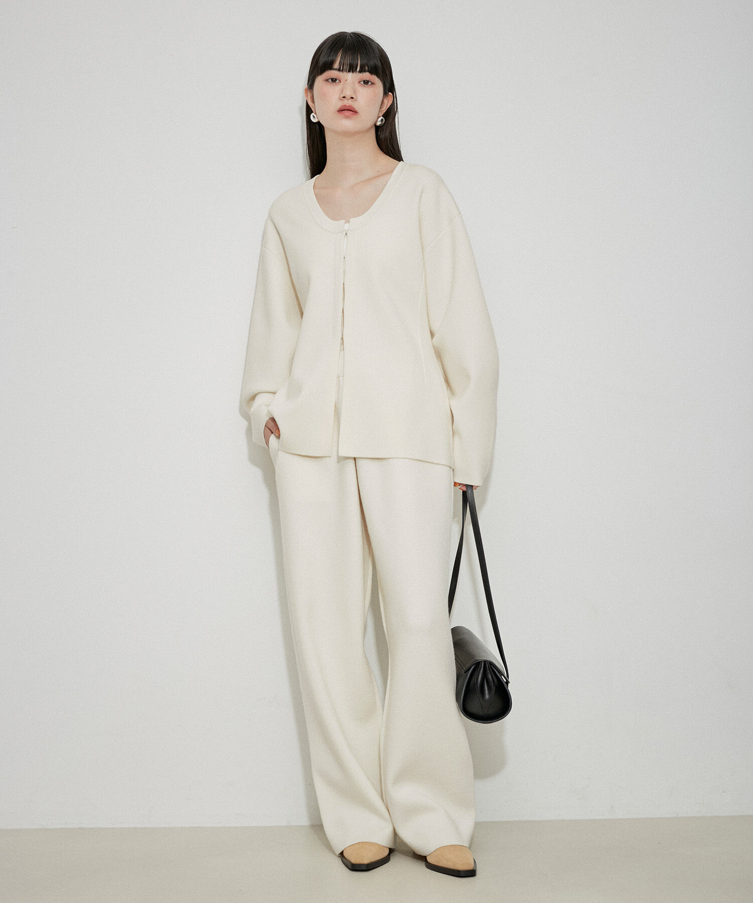 ADAM ET ROPE'「【洗える】ニットワイドパンツ」|その他|