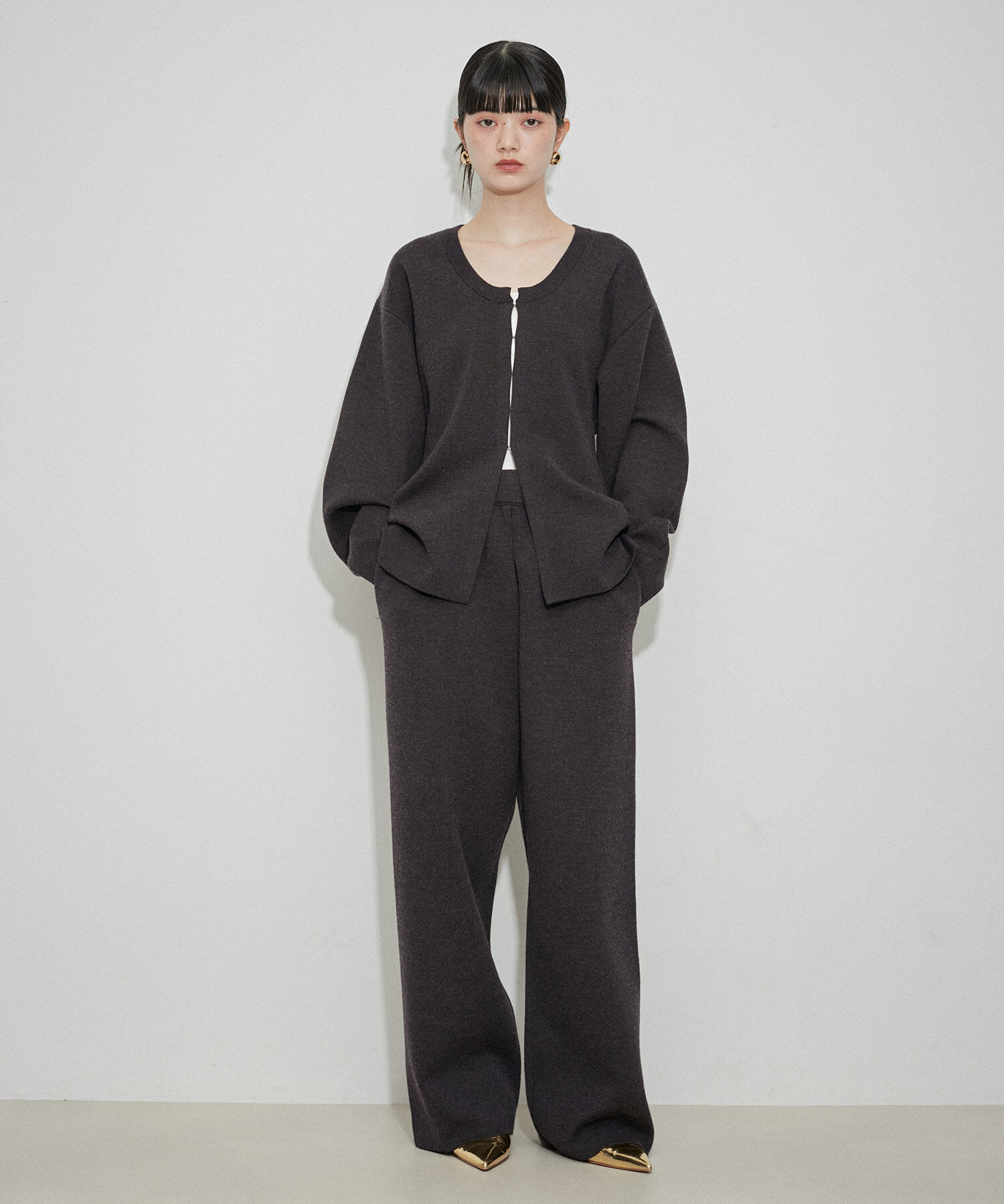 ADAM ET ROPE'「【洗える】ニットワイドパンツ」|その他|