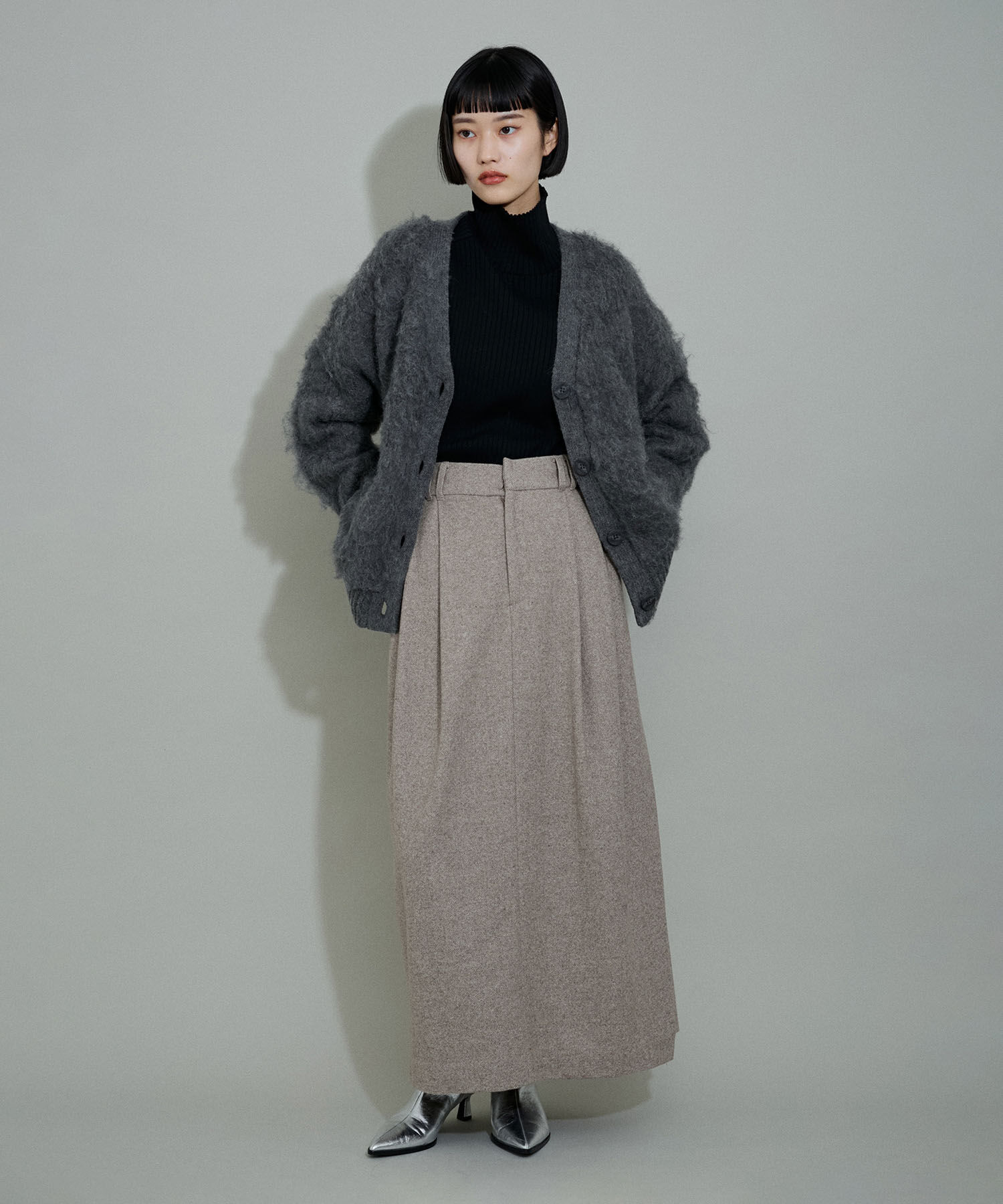 ADAM ET ROPE'「【WEB限定】サイドスリットウォームウールスカート」|スカート|