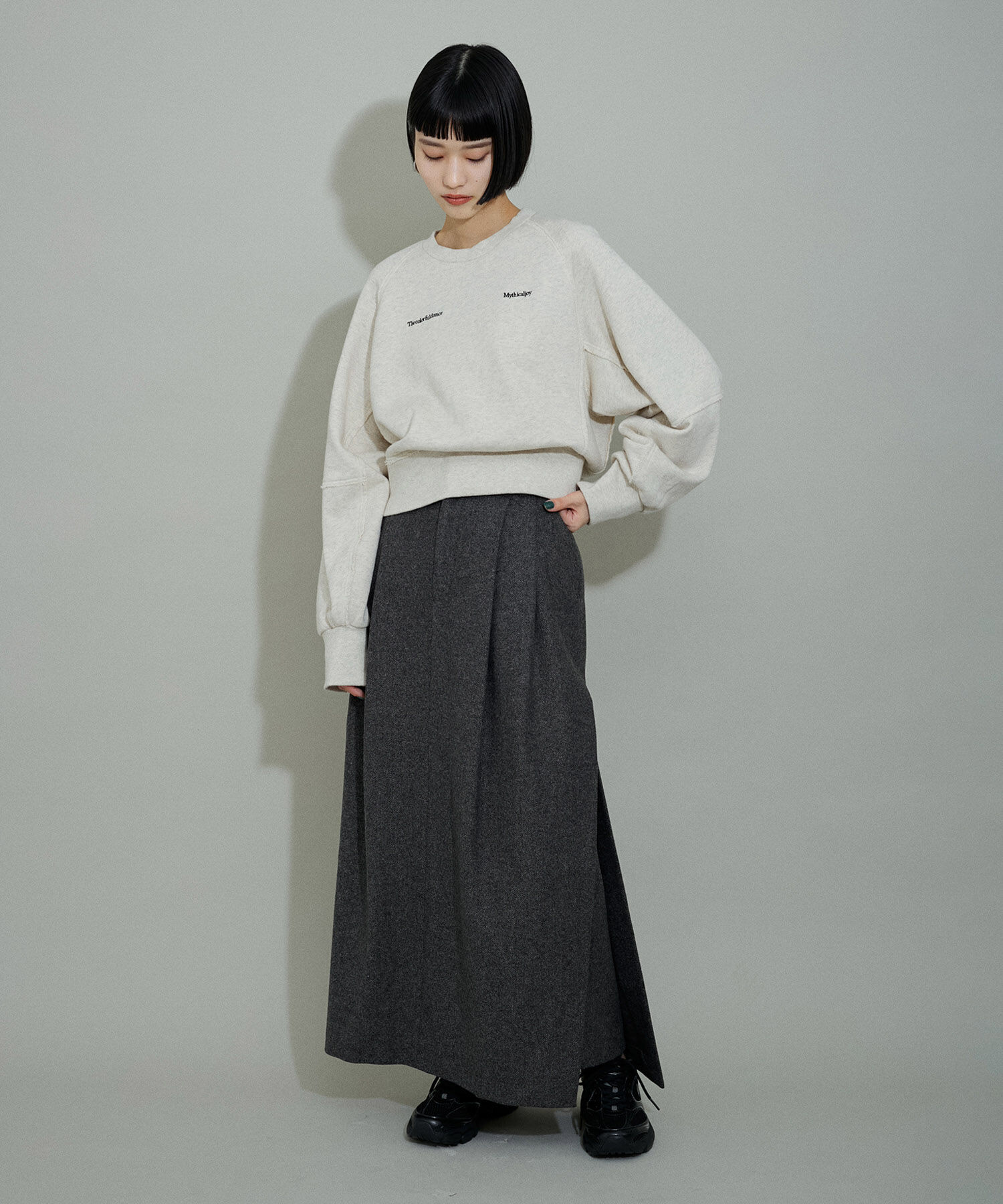 ADAM ET ROPE'「【WEB限定】サイドスリットウォームウールスカート」|スカート|