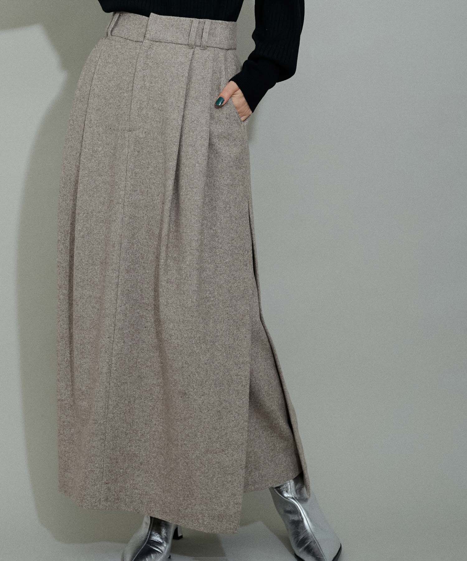 ADAM ET ROPE'「【WEB限定】サイドスリットウォームウールスカート」|スカート|