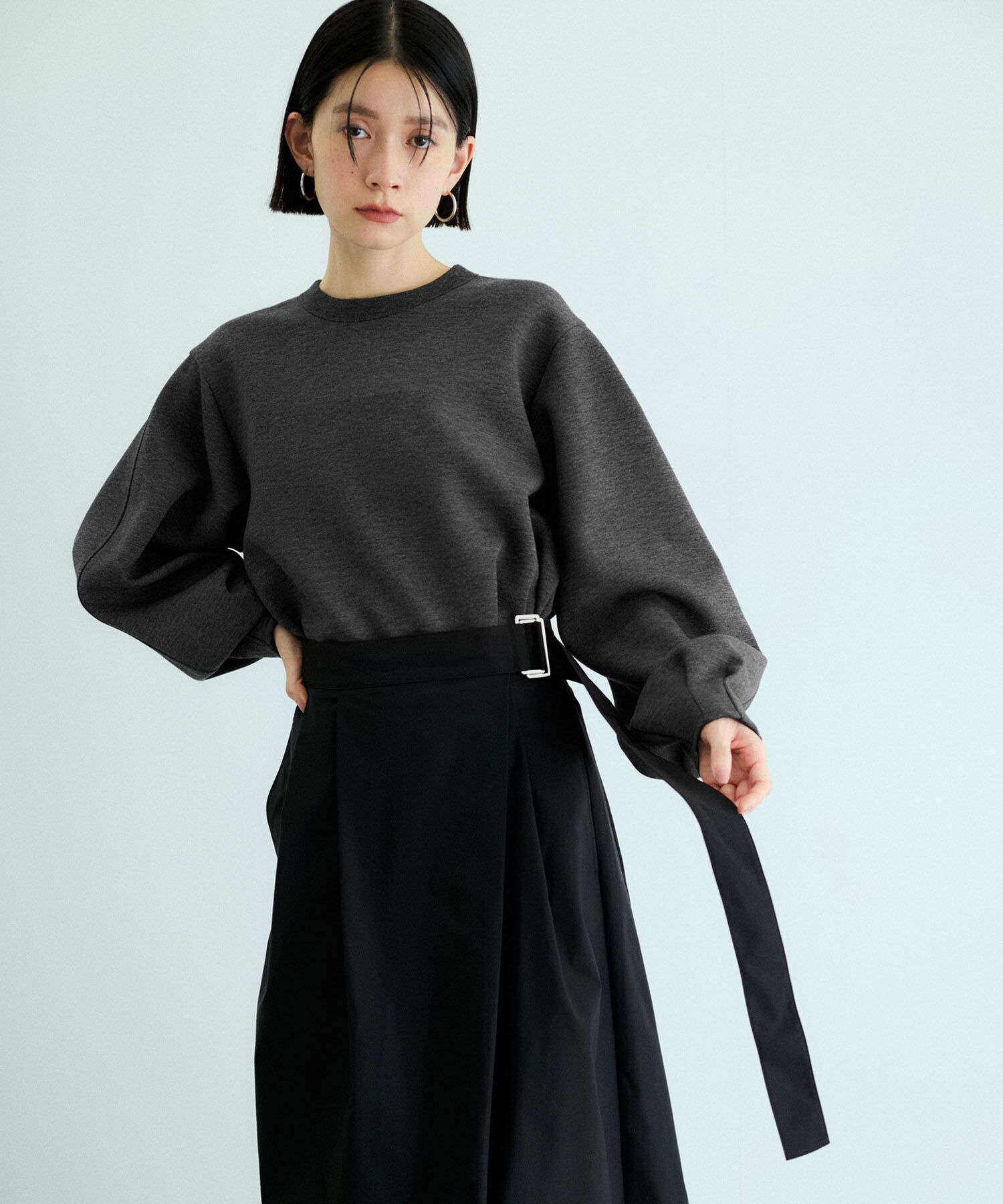 ADAM ET ROPE'「【サステナブル・洗える】ダンボールコンビラップワンピース」|ワンピース|