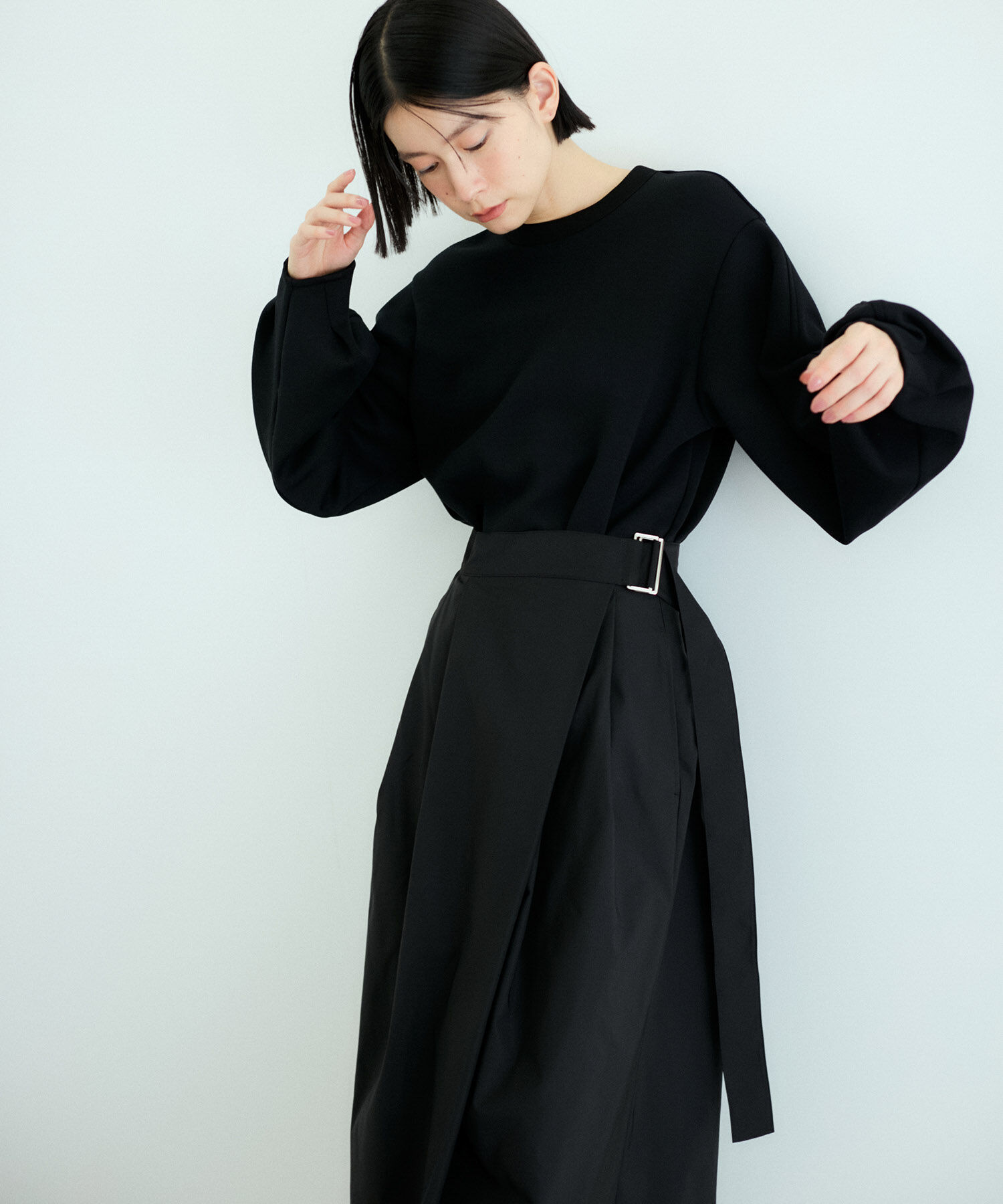 ADAM ET ROPE'「【サステナブル・洗える】ダンボールコンビラップワンピース」|ワンピース|