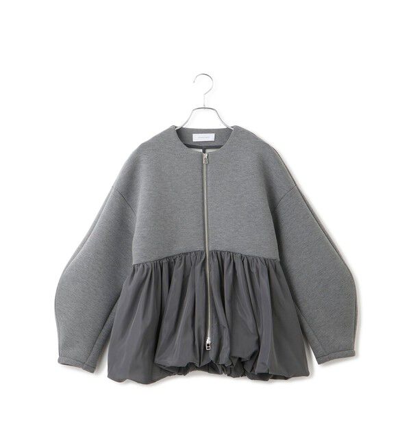 ADAM ET ROPE'「ダンボールタフタペプラムカーディガン」|カーディガン|