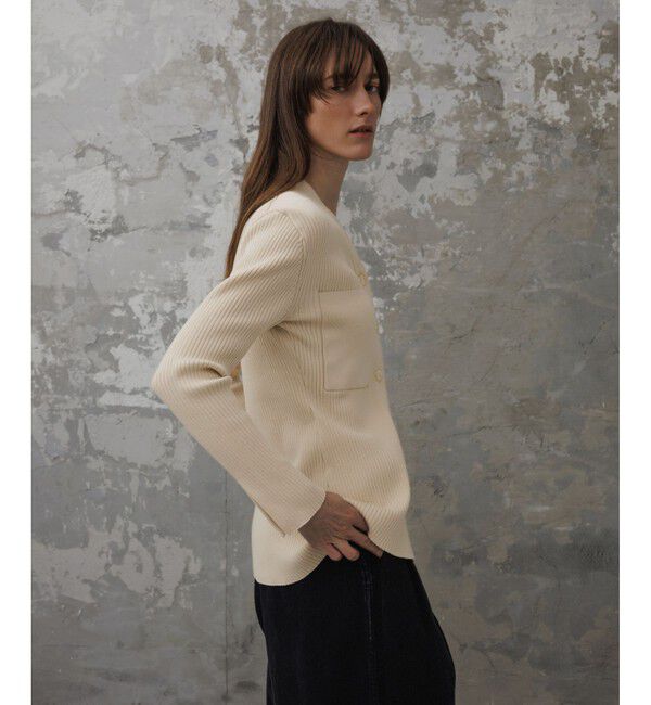 ADAM ET ROPE'「【EMOELLE】ポケットリブカーディガン」|カーディガン|