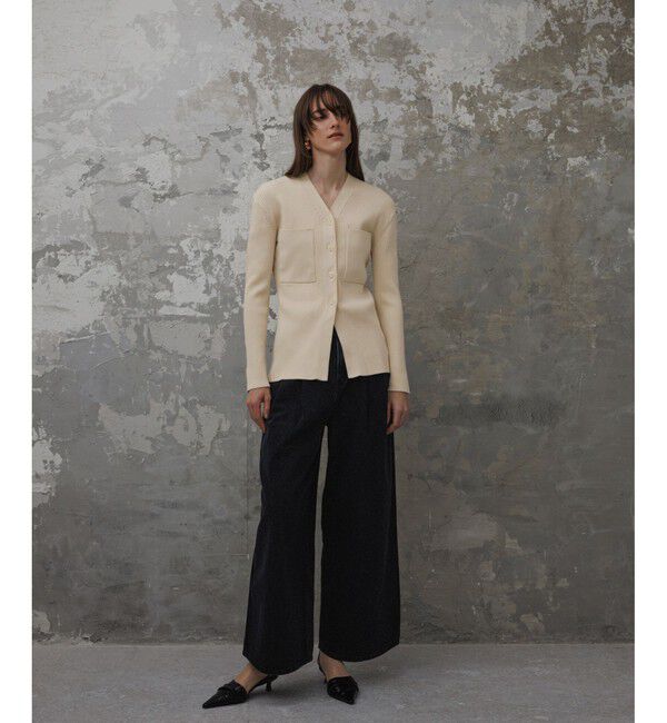 ADAM ET ROPE'「【EMOELLE】ポケットリブカーディガン」|カーディガン|