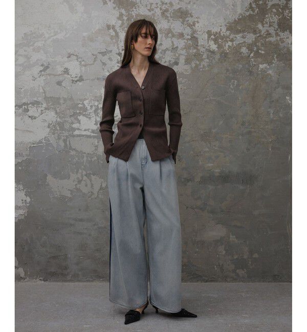 ADAM ET ROPE'「【EMOELLE】ポケットリブカーディガン」|カーディガン|