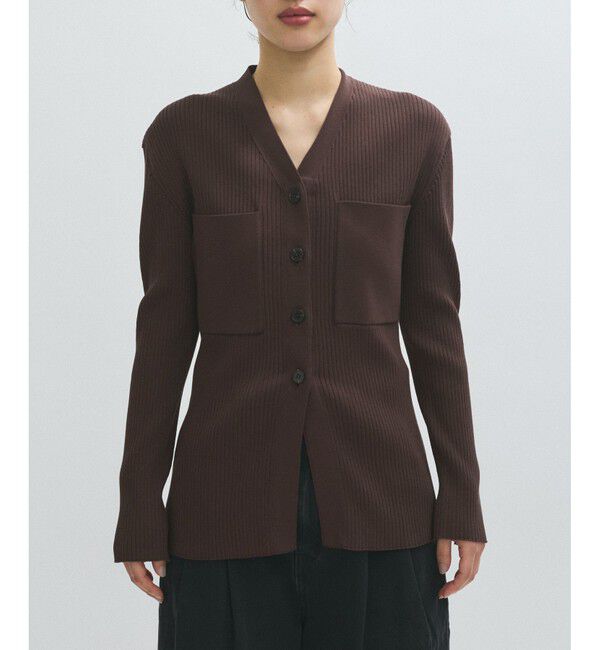 ADAM ET ROPE'「【EMOELLE】ポケットリブカーディガン」|カーディガン|