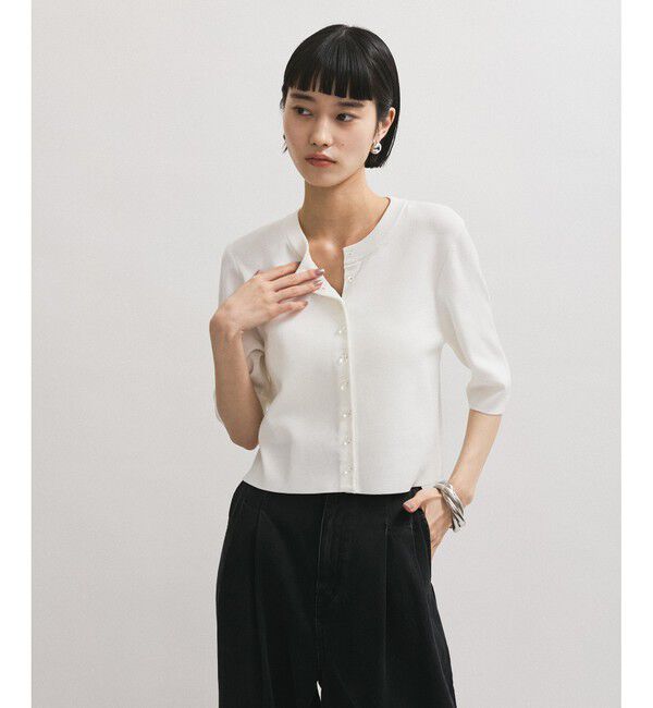 ADAM ET ROPE'「【サステナブル】クールタッチニットカーディガン」|カーディガン|