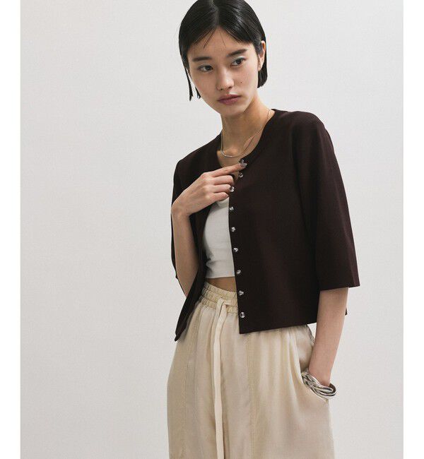 ADAM ET ROPE'「【サステナブル】クールタッチニットカーディガン」|カーディガン|