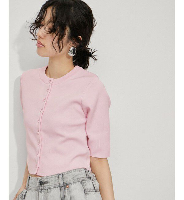 ADAM ET ROPE'「【サステナブル】クールタッチニットカーディガン」|カーディガン|