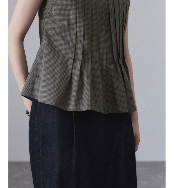 ADAM ET ROPE'「【サステナブル】タックフレアジレブラウス」|シャツ・ブラウス|