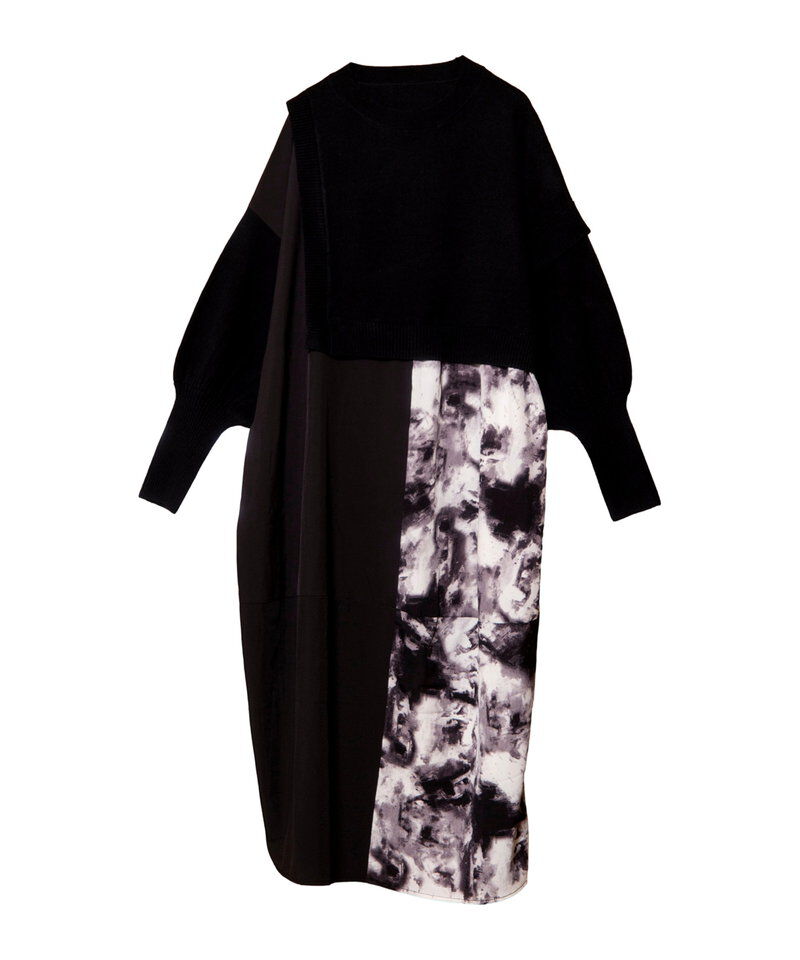  「切替ニットコクーンワンピース」|ワンピース|