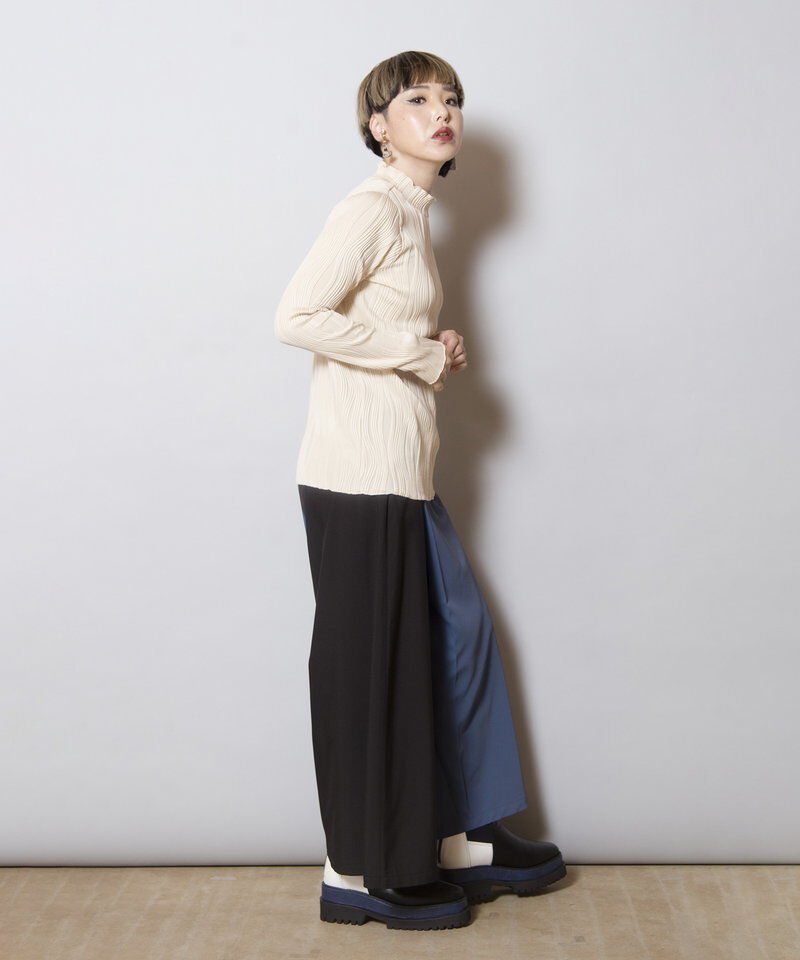  「ピンタックハイネックTシャツ」|Tシャツ・カットソー|