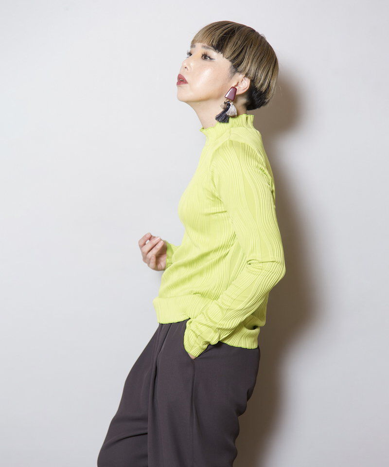  「ピンタックハイネックTシャツ」|Tシャツ・カットソー|