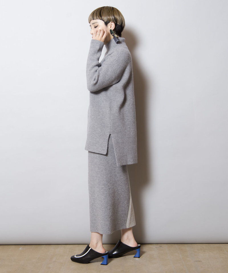  「畦ストライプタートルニットプルオーバー」|ニット・セーター|