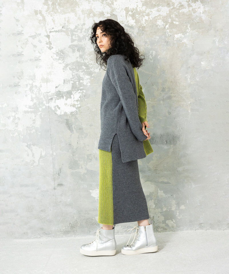  「畦ストライプタートルニットプルオーバー」|ニット・セーター|