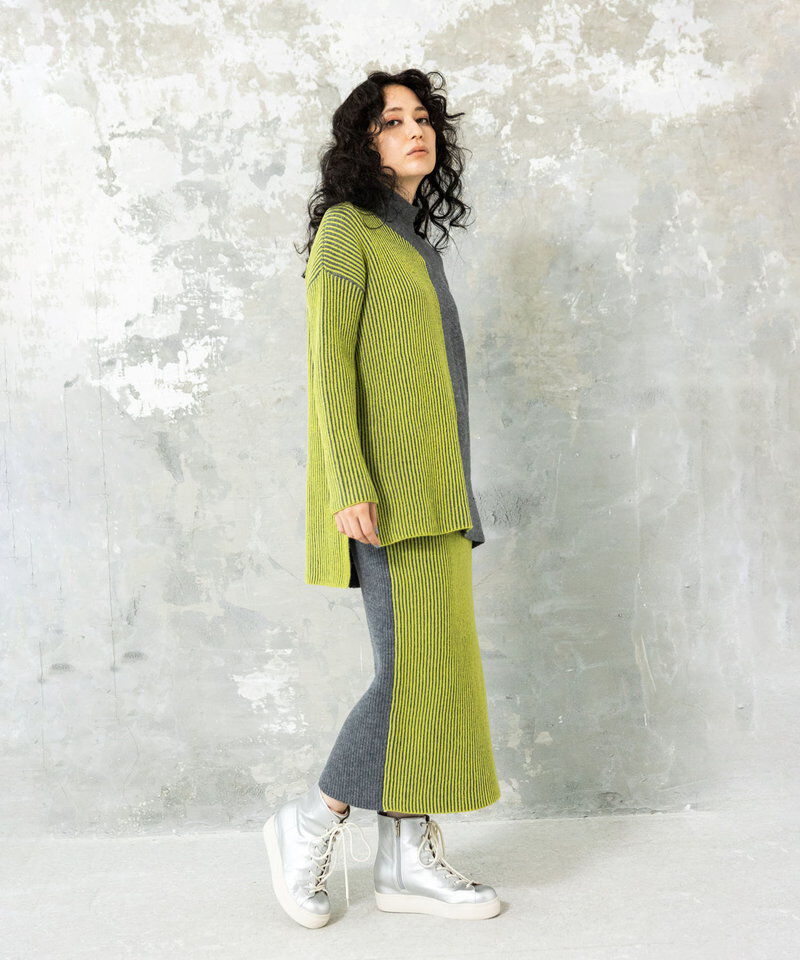  「畦ストライプタートルニットプルオーバー」|ニット・セーター|