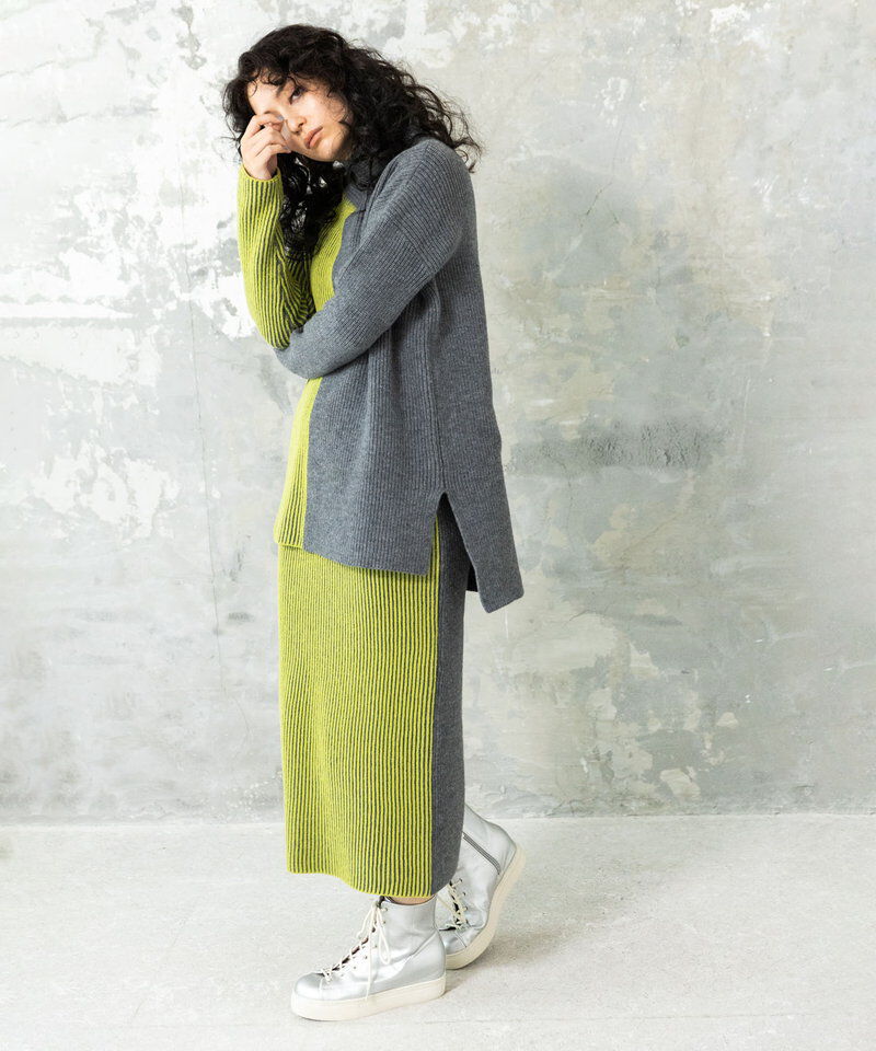  「畦ストライプタートルニットプルオーバー」|ニット・セーター|