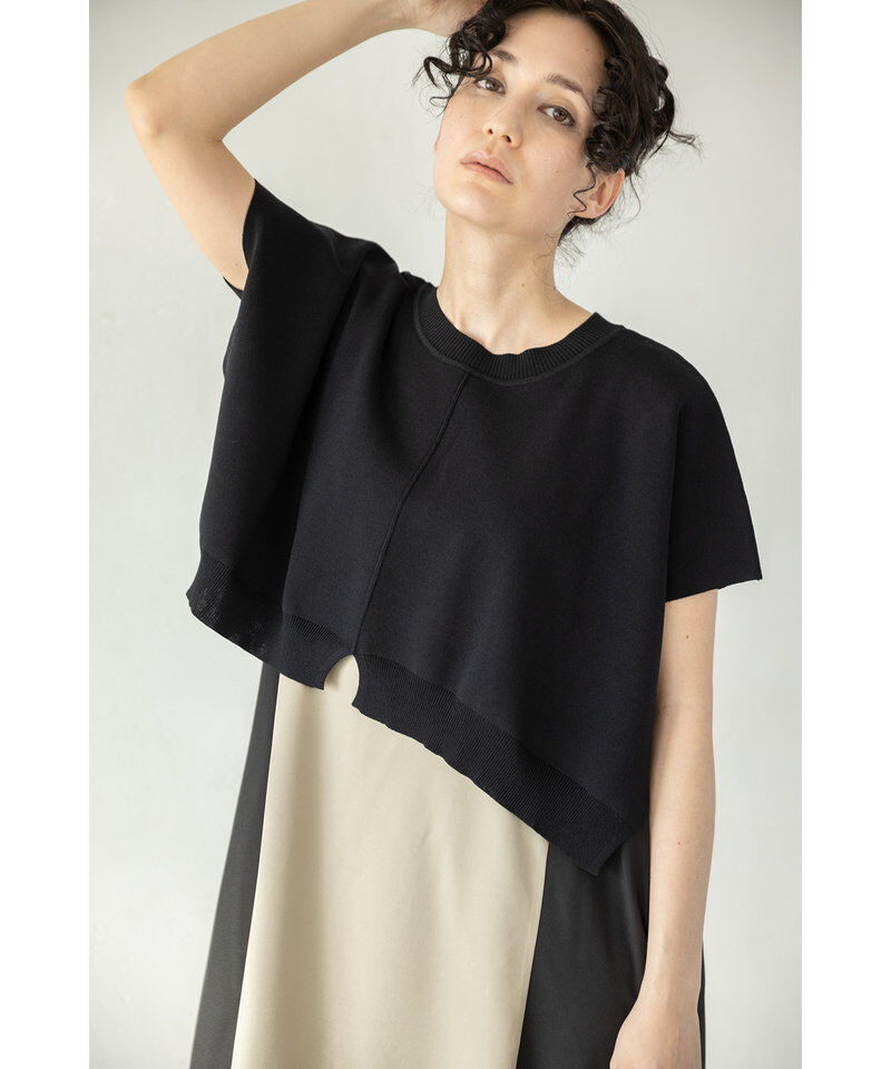  「ニットレイヤード切替ワンピース」|ワンピース|