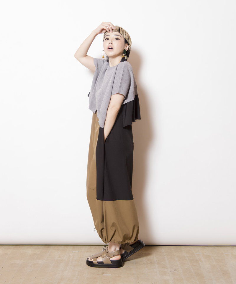  「ニットレイヤード切替ワンピース」|ワンピース|