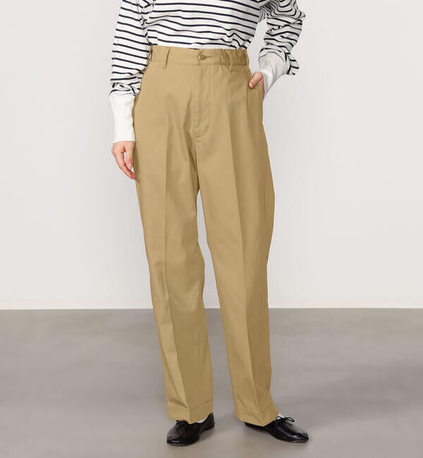  「THE SHINZONE | WASHED HIGH WAIST CHINO WOMEN」|チノ|BEIGE