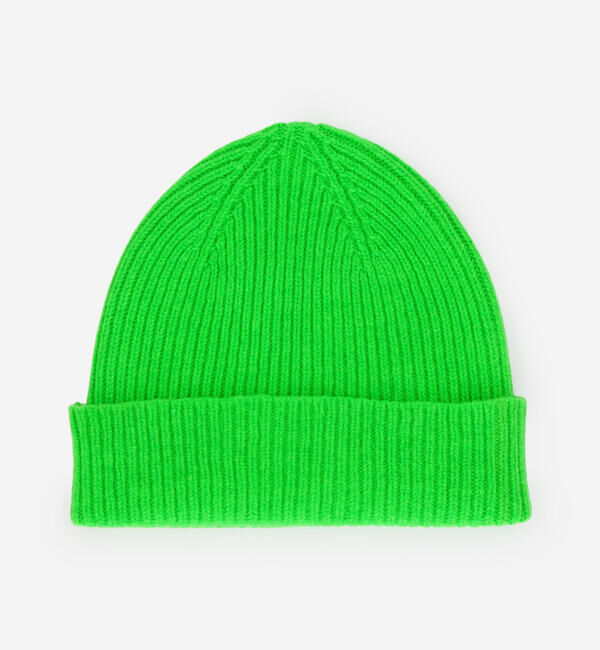  「MACKIE | ウール リブニットビーニー UNISEX」|ニット帽|GREEN系1