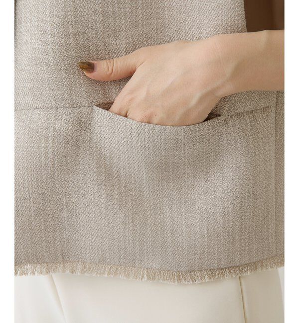 THE PAUSE「【THE PAUSE】ツイードショートジレ」|ベスト・ジレ|