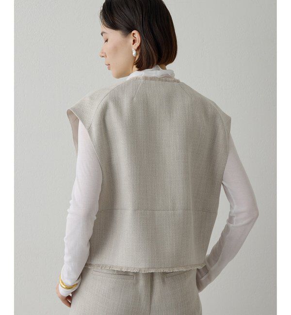THE PAUSE「【THE PAUSE】ツイードショートジレ」|ベスト・ジレ|