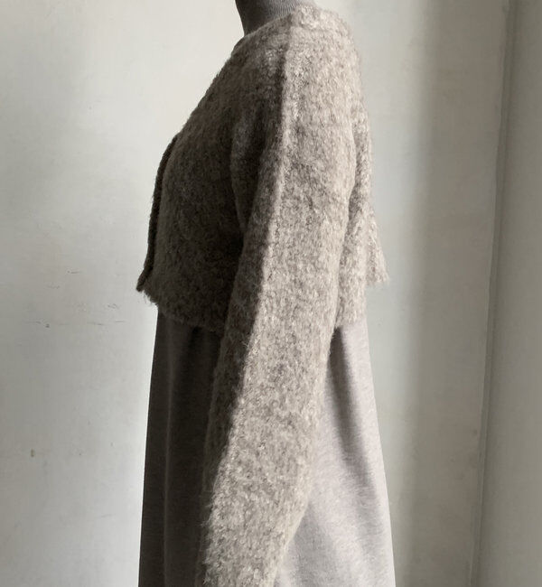  「【WEB限定】起毛加工ショートカーディガン＋タートルワンピースセット」|スーツ|