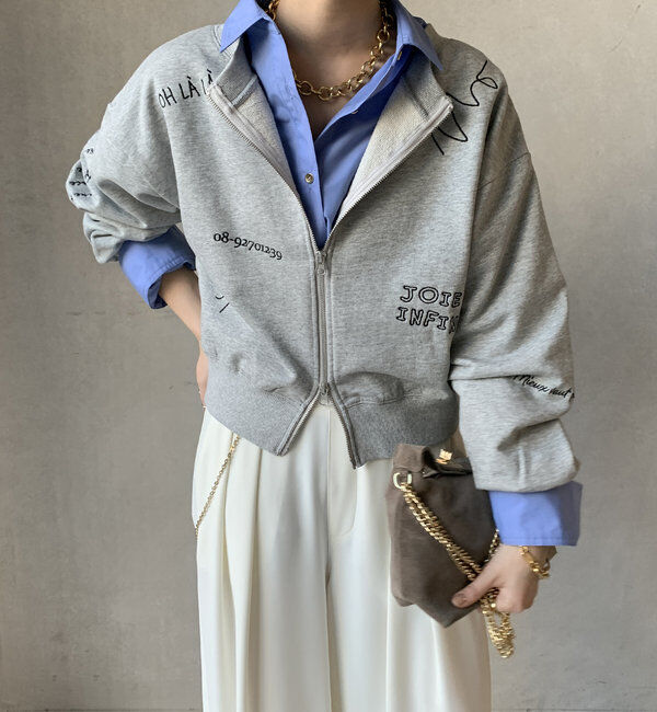  「【WEB限定】ロゴ刺繍前後2WAYトップス」|Tシャツ・カットソー|グレー