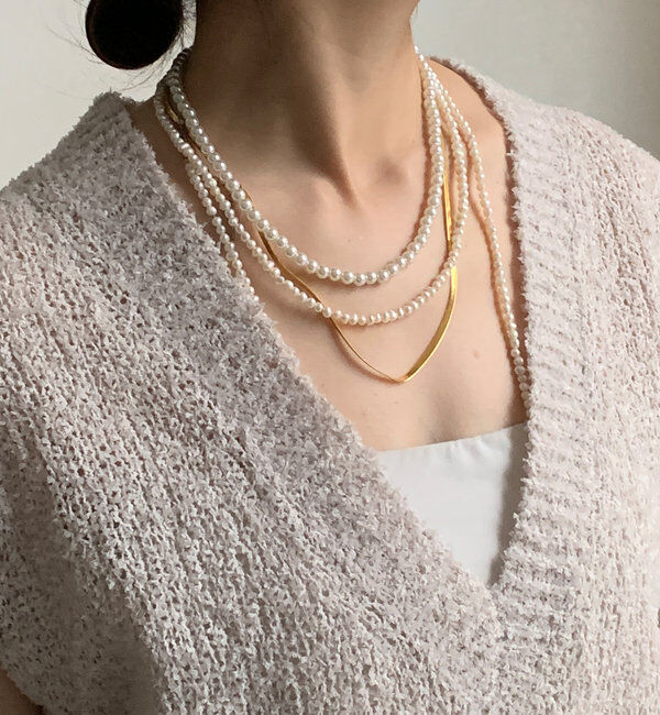  「ニットツイード深Vベスト」|ニット・セーター|