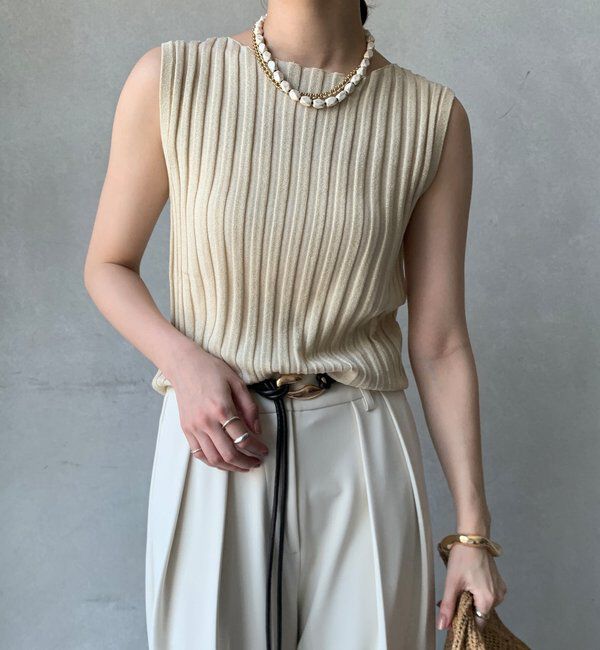  「【WEB限定】ラメリブニットタンク」|ニット・セーター|