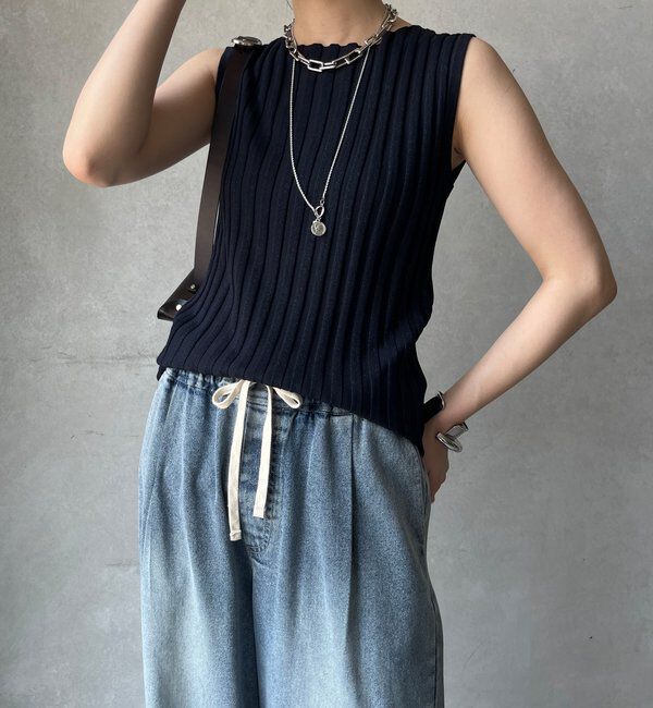  「【WEB限定】ラメリブニットタンク」|ニット・セーター|