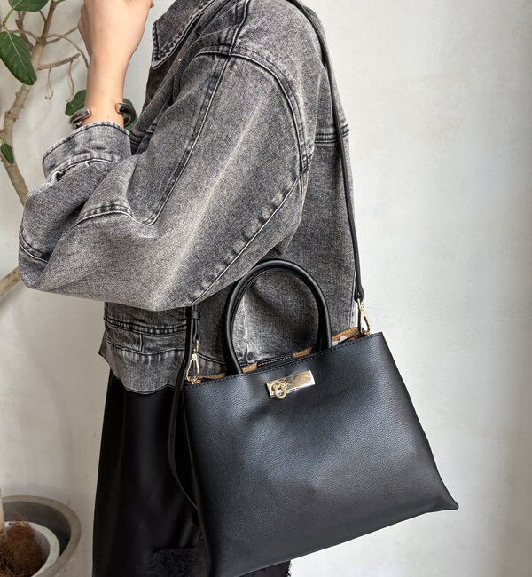  「【WEB限定】三層トートバッグ」|トートバッグ|ブラック