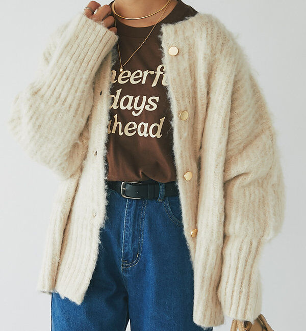  「《オーバーサイズでゆったり》シャギーオーバーカーデ」|ニット・セーター|