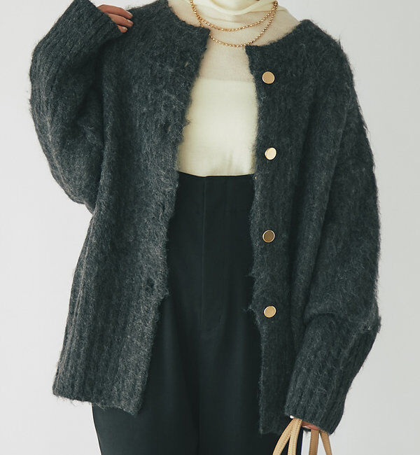  「《オーバーサイズでゆったり》シャギーオーバーカーデ」|ニット・セーター|