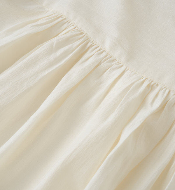  「《オンオフ兼用・一枚で華やか》バッグスリットシャーリングチュニック」|シャツ・ブラウス|