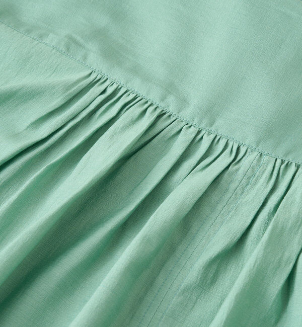  「《オンオフ兼用・一枚で華やか》バッグスリットシャーリングチュニック」|シャツ・ブラウス|