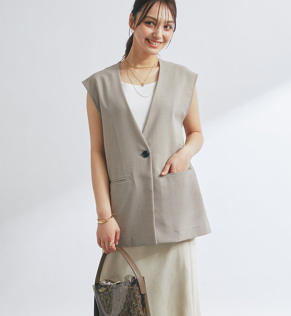  「《オンオフ着まわせる》ドライジョーゼットベスト」|その他|