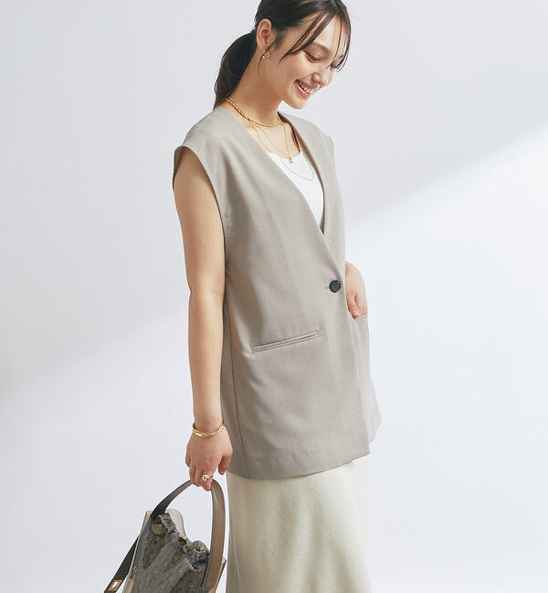  「《オンオフ着まわせる》ドライジョーゼットベスト」|その他|