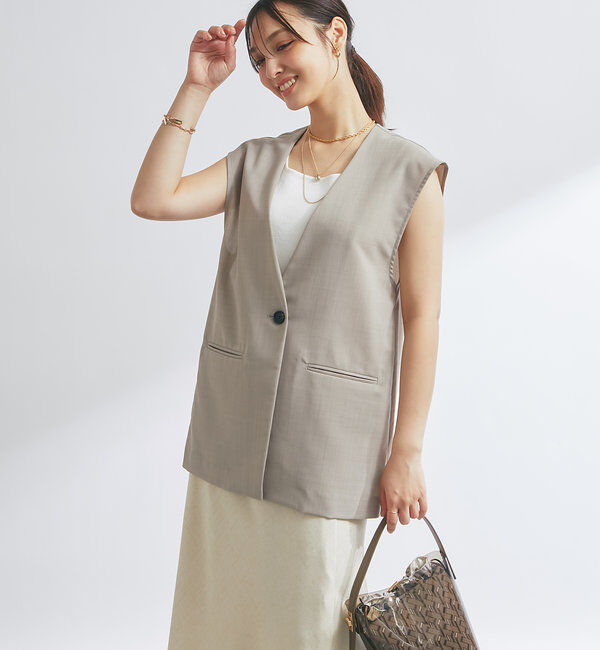  「《オンオフ着まわせる》ドライジョーゼットベスト」|その他|