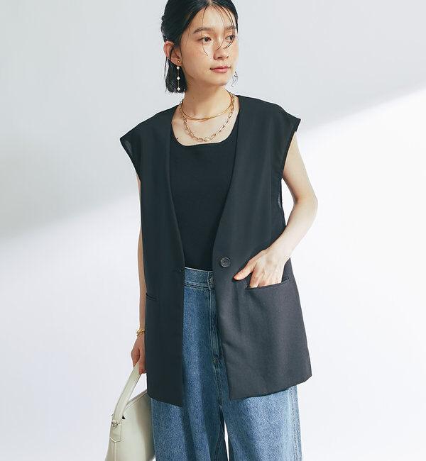  「《オンオフ着まわせる》ドライジョーゼットベスト」|その他|