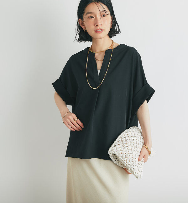  「《オンオフ着まわせる》ニュアンススリーブスキッパーブラウス」|シャツ・ブラウス|