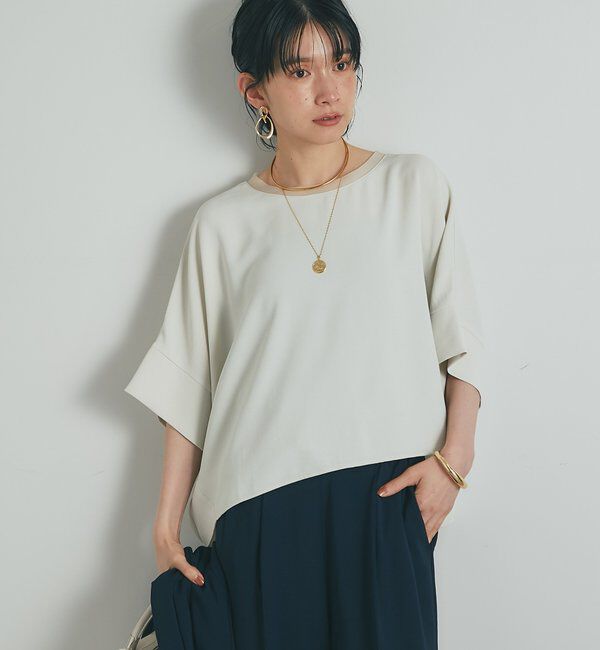  「《接触冷感・速乾・セットアップ可》ハイストレッチカルゼワッシャーコクーンブラウス」|シャツ・ブラウス|