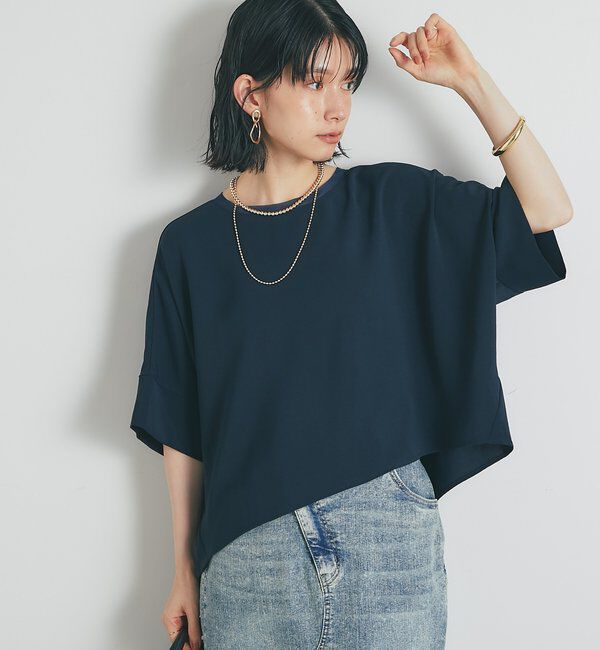  「《接触冷感・速乾・セットアップ可》ハイストレッチカルゼワッシャーコクーンブラウス」|シャツ・ブラウス|