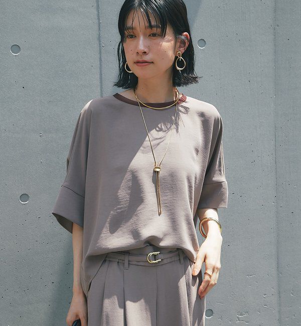  「《接触冷感・速乾・セットアップ可》ハイストレッチカルゼワッシャーコクーンブラウス」|シャツ・ブラウス|