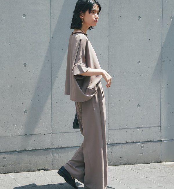  「《接触冷感・速乾・セットアップ可》ハイストレッチカルゼワッシャーコクーンブラウス」|シャツ・ブラウス|