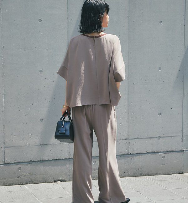  「《接触冷感・速乾・セットアップ可》ハイストレッチカルゼワッシャーコクーンブラウス」|シャツ・ブラウス|