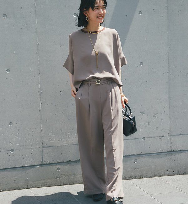  「《接触冷感・速乾・セットアップ可》ハイストレッチカルゼワッシャーコクーンブラウス」|シャツ・ブラウス|